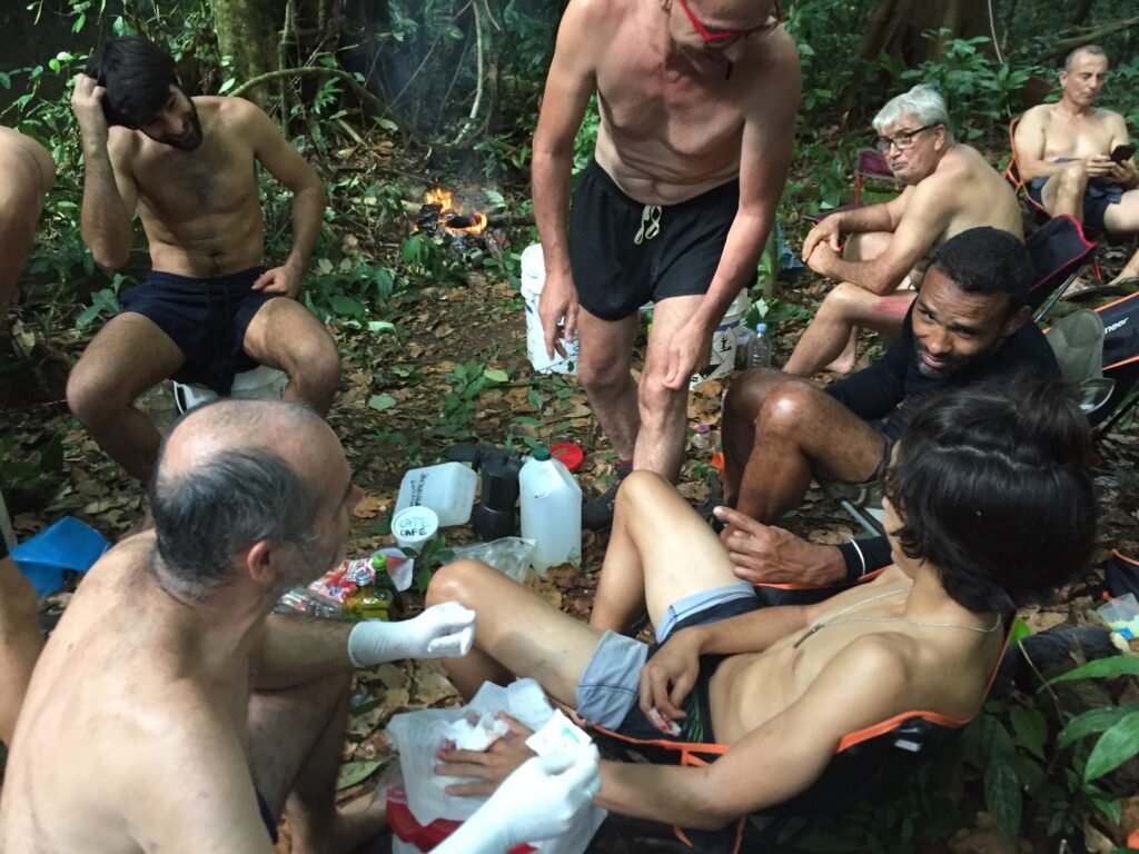 Blessure au sabre et suture